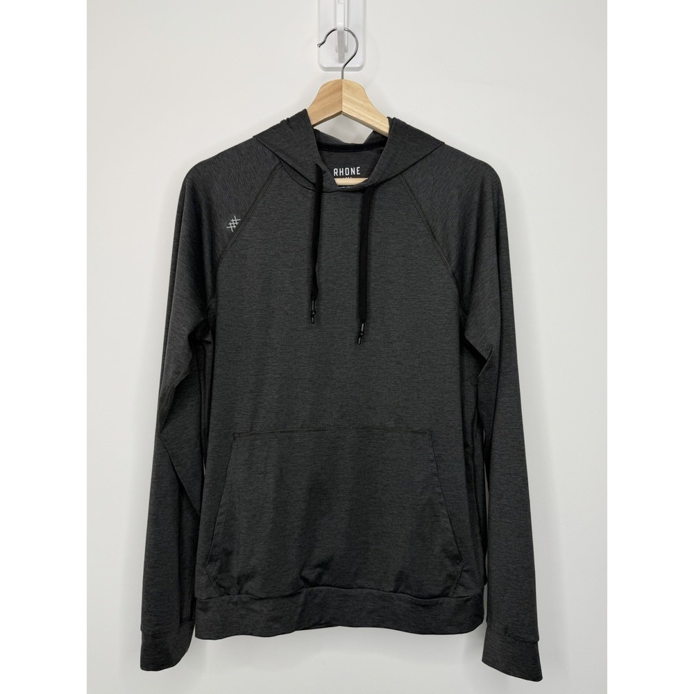 Rhone OOO Hoodie Mens Small Gray Lightweight Pullover Drawcord Pocket Athletic